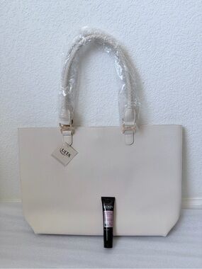 NWT Cream Tote with Braided Handles
